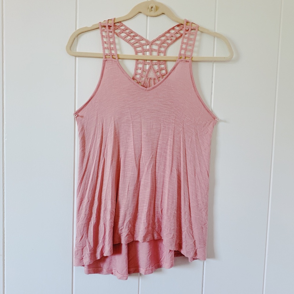 Pink racer back tank top